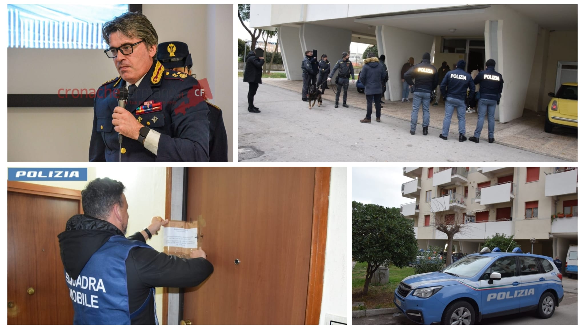 Schiaffo “patrimoniale” al capo di uno dei due sodalizi criminali in guerra per il monopolio dello spaccio a Lido Tre Archi <span> (Video e foto)