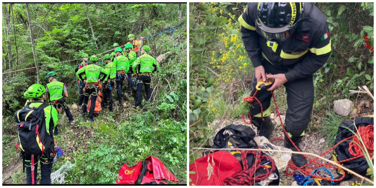 Ciclista cade in un dirupo, scatta la macchina dei soccorsi