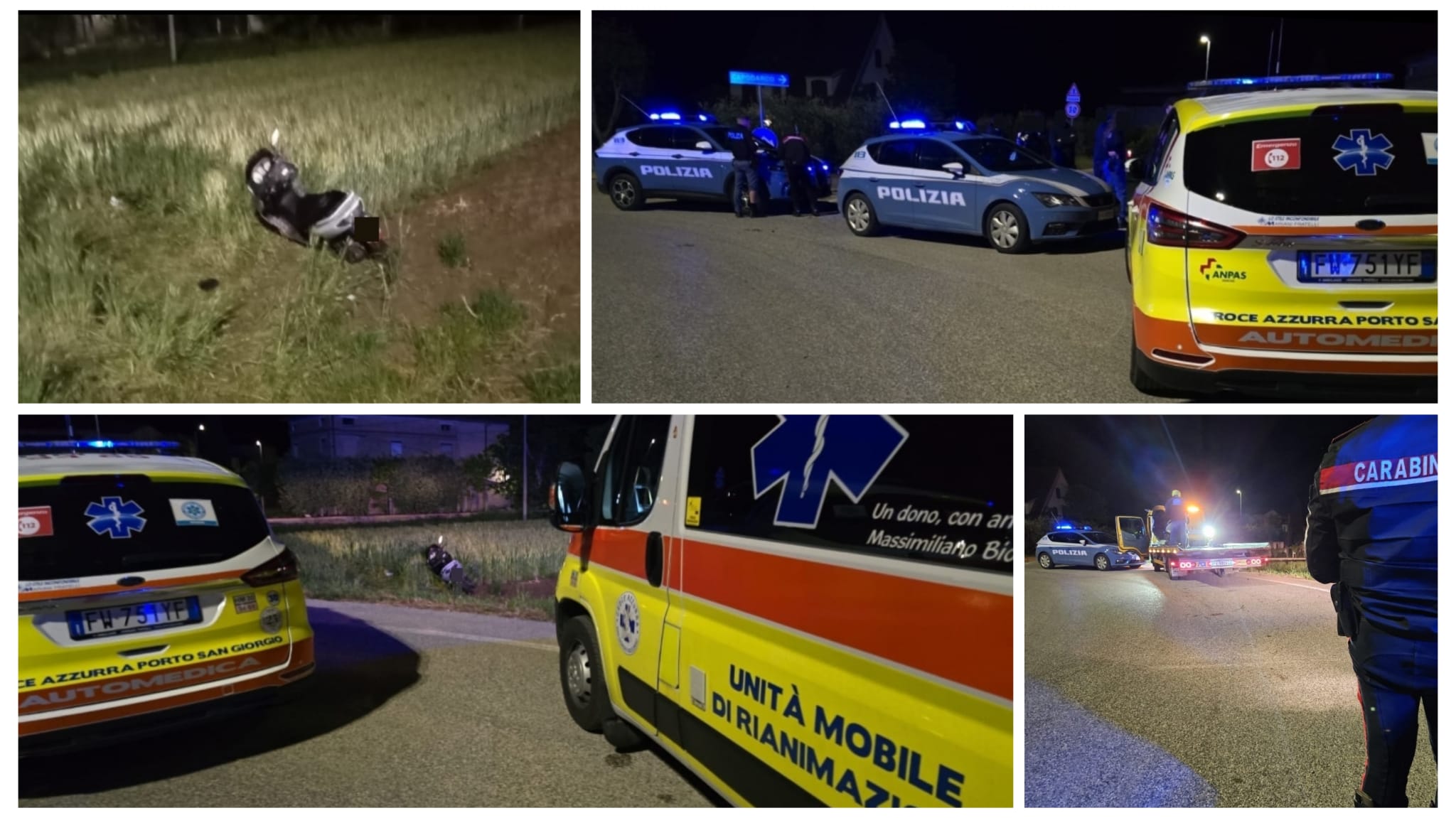 Inseguimento nella notte: non si ferma all’alt della Polizia, urta una volante e si schianta in un campo <span> (Le foto) </span>