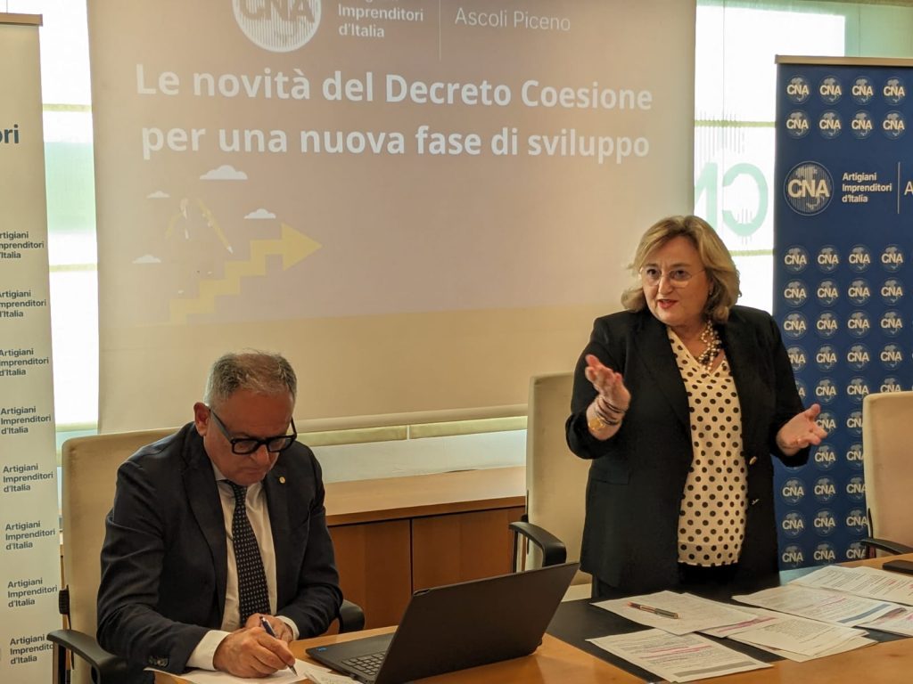 L’onorevole Albano e il segretario CNA Gregorini a confronto con le imprese sulle opportunità del decreto Coesione <span> (Video)