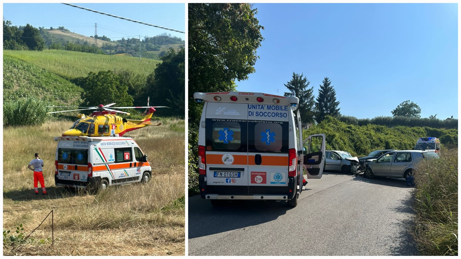 Schianto sulla Valdaso, arriva l’elisoccorso: un ferito a Torrette