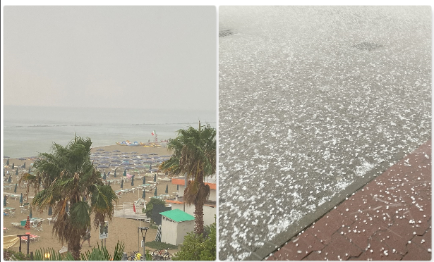 Maltempo nel Piceno, allagamenti e alberi abbattuti: colpite anche tre auto in sosta <span> (Video e foto)