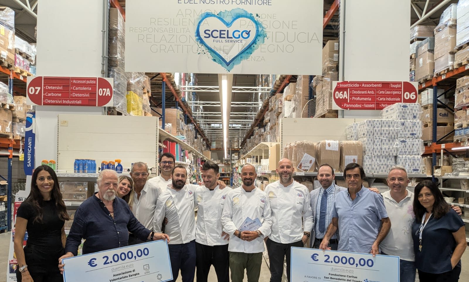 PiCene, a tavola per la solidarietà con gli chef del territorio e la sensibilità di Scelgo Full Service: donati 4.000 euro a Zarepta e Fondazione Caritas