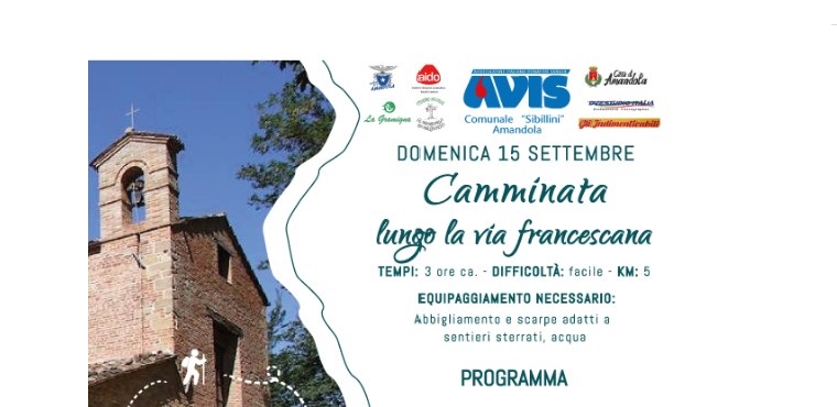 “Camminata lungo la via francescana”, con l’Avis la salute si unisce al dono