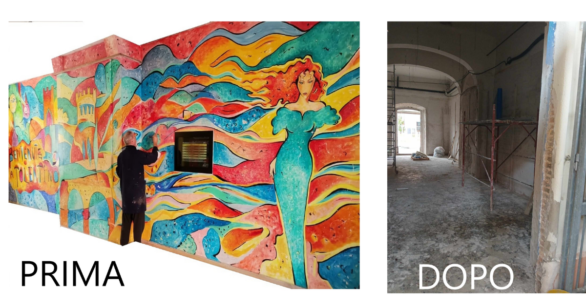 Il murales di Carlo Gentili dedicato alle donne distrutto dalle Ferrovie: «Non mi hanno neppure avvisato»