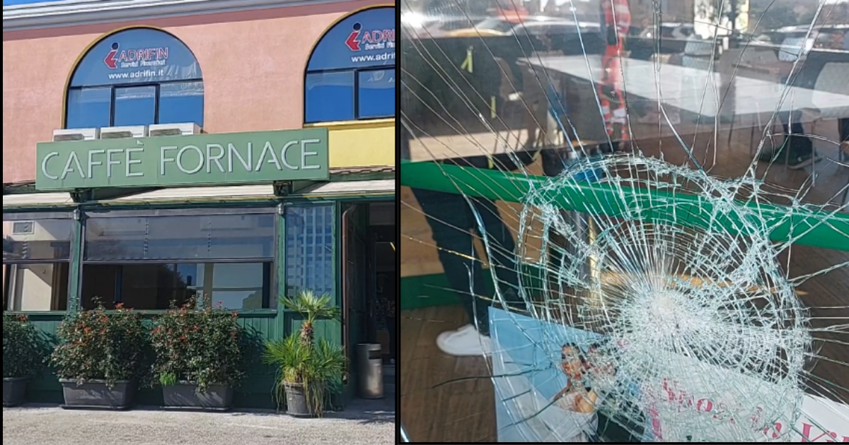 Con i mattoni cercano di spaccare la vetrina, danni di migliaia di euro al Caffè Fornace