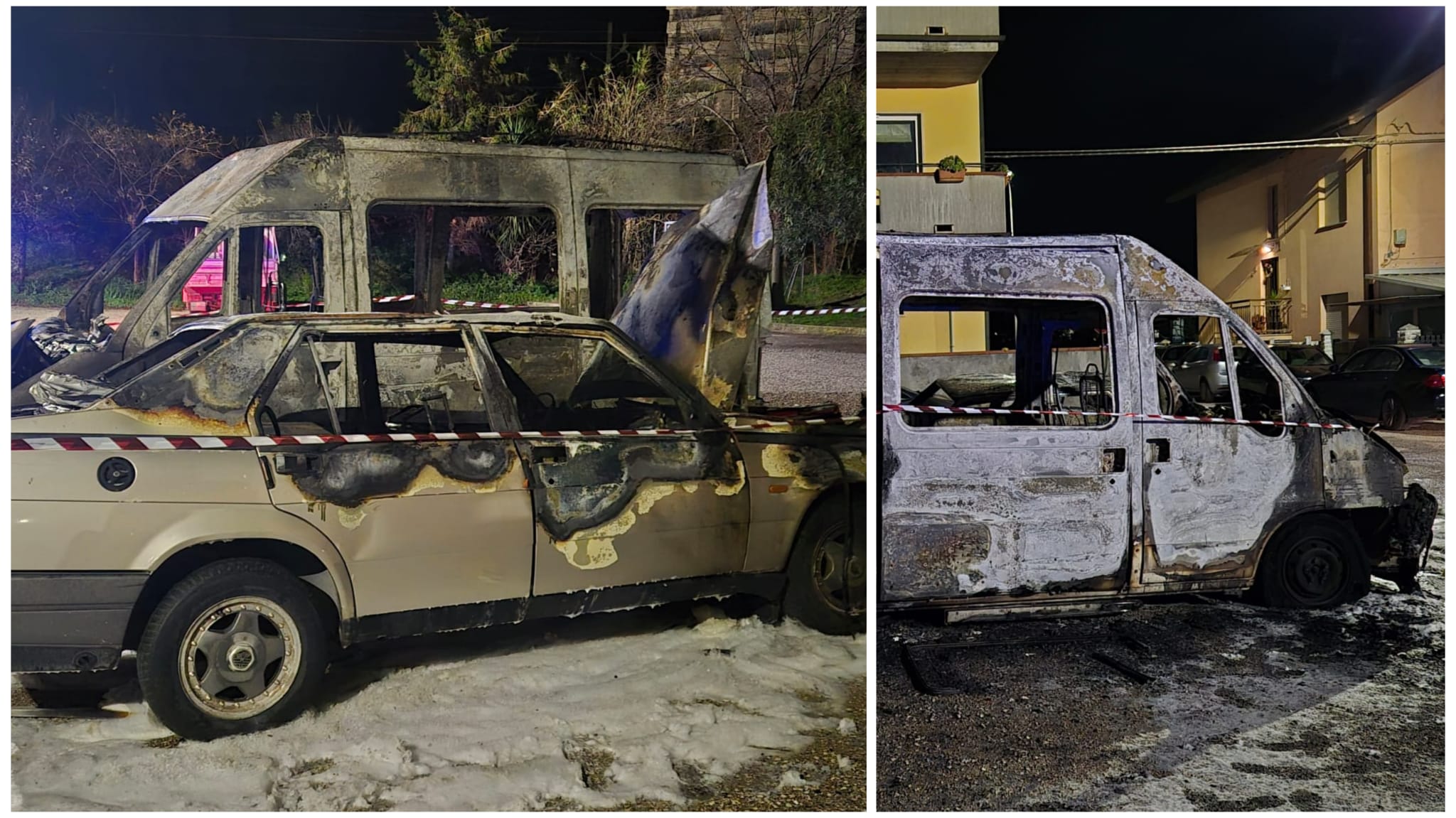 Furgone e auto in fiamme nella notte, spunta l’ipotesi del dolo