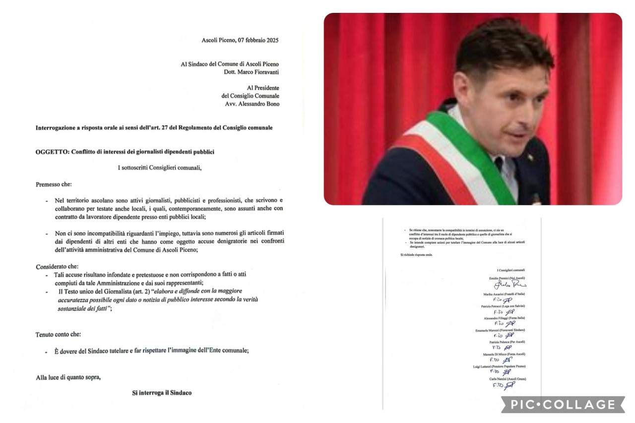 Inopportuna interrogazione al Sindaco  sul conflitto di interessi dei giornalisti dipendenti pubblici
