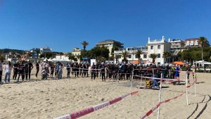la partenza del triathlon sprint