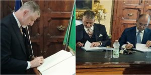 Sisma, il ministro Giuli firma il protocollo d’intesa: «Patto di civiltà e amore verso questa terra»