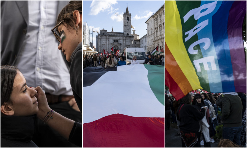 “Contro genocidio, riarmo e governo”, “Siamo Flotilla”: la <span>fotogallery</span> del corteo in centro