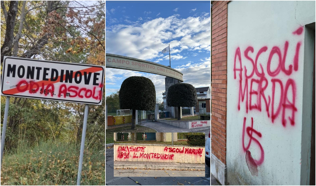 Vigilia di derby a colpi di scritte, il sindaco Del Duca: «Responsabili identificati e denunciati. Biglietti? L’esclusione è grave»