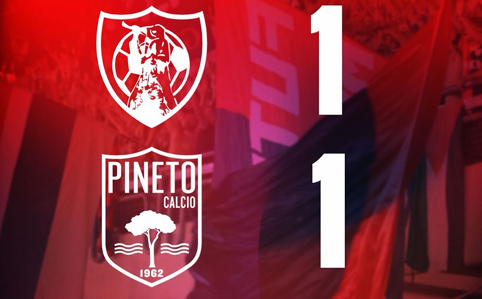 Samb-Pineto 1-1, i rossoblù faticano a segnare e prendono gol su un traversone