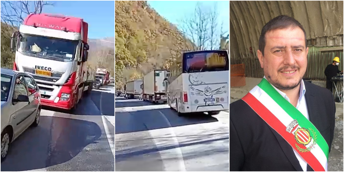 Trisungo, auto bloccate sulla Salaria: «Ci dicano se qui si può vivere o se ce ne dobbiamo andare» <br> Franchi: «Parleremo con Anas e Prefetto»