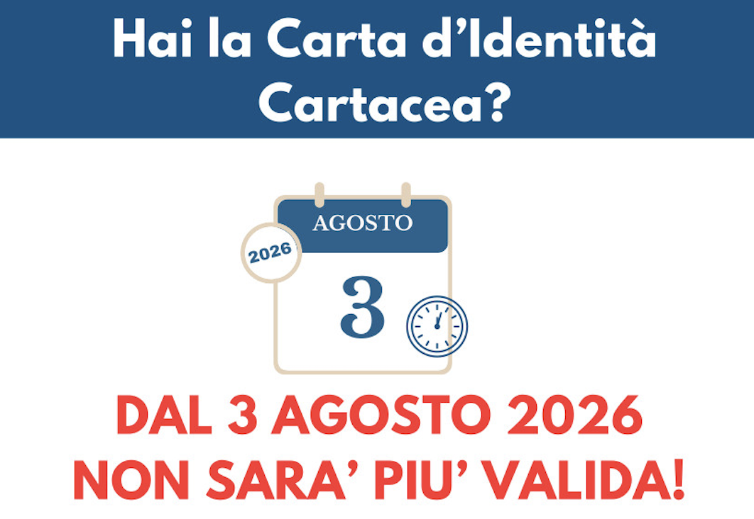 Dal 3 agosto 2026 le carte di identità cartacee non saranno più valide