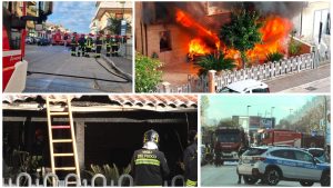 Il boato e le fiamme nella veranda, paura lungo la statale <span> (Foto/Video) </span>
