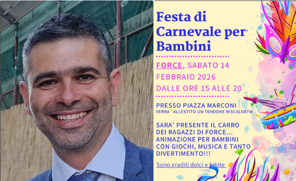 I colori del Carnevale tornano ad animare Force: sabato la festa per i bimbi