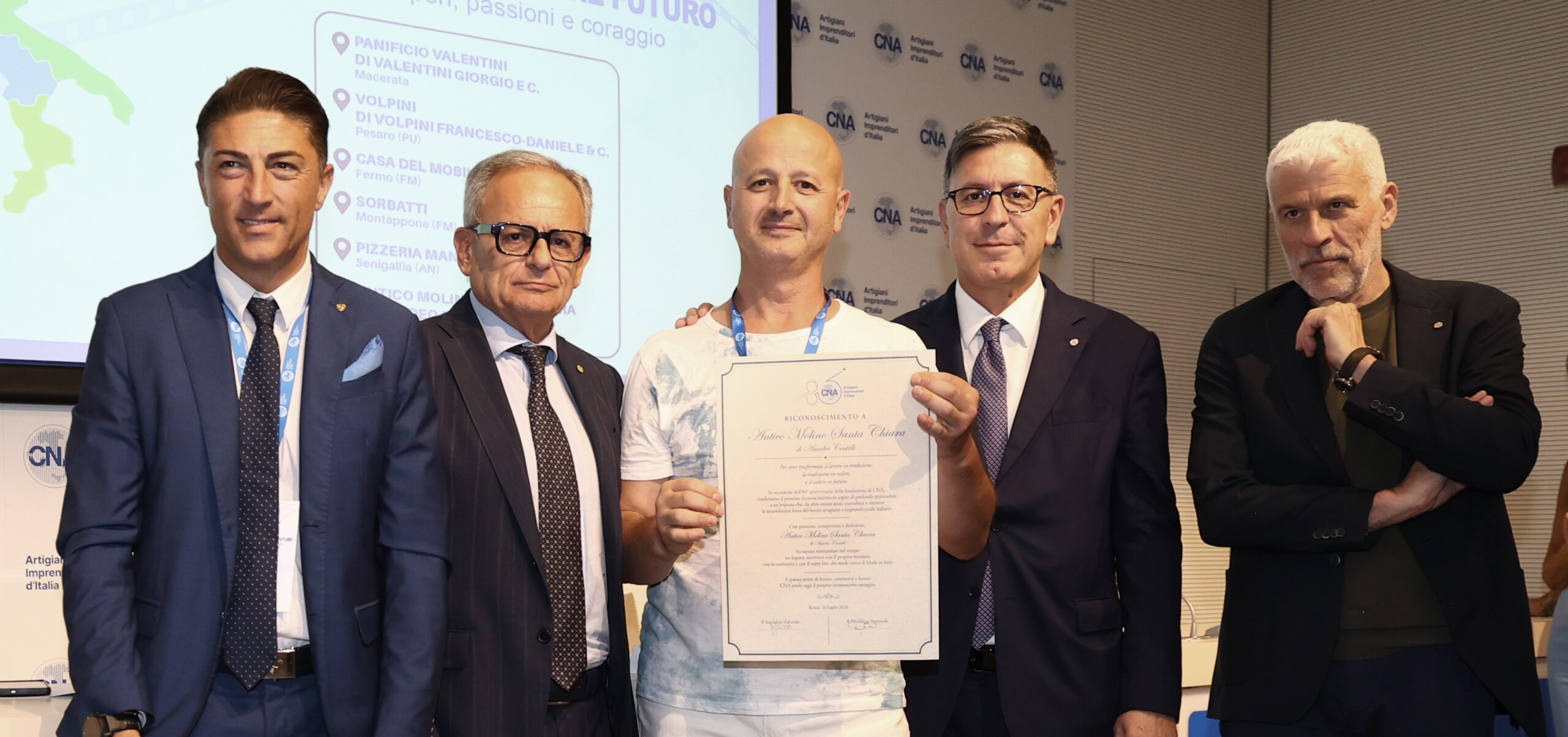 Amedeo Castelli premiato a Roma per gli 80 anni di Cna