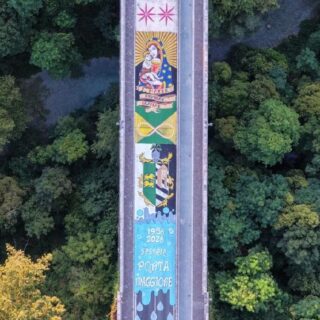 Stefano Marozzi “Saffo” torna a firmare il ponte di Porta Maggiore: «Disegnarlo con mio figlio un’emozione unica»