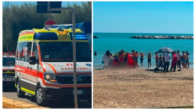 Tragedia sulla spiaggia, si accascia in acqua e muore