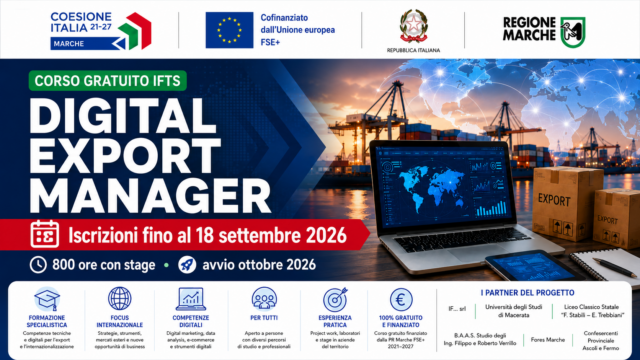 Digital Export Manager: un corso gratuito per costruire nuove competenze e aprirsi ai mercati internazionali