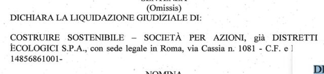 “Costruire Sostenibile” in liquidazione, l’Ascoli precisa. Ma la sentenza parla di “già Distretti Ecologici Spa” “Costruire Sostenibile” in liquidazione, l’Ascoli precisa. Ma la sentenza parla di “già Distretti Ecologici Spa”